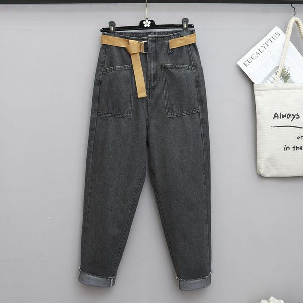 

2021 5xl high waist jeans women vintage plus size jeans femme harem pants loose boyfriend denim streetwear trousers women, Blue