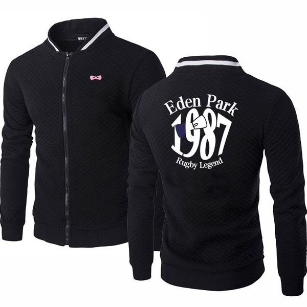 

men's hoodies & sweatshirts plush zip stand collar casua jacket street windbreaker coat men casual outer wear thick sweatshirt, Black