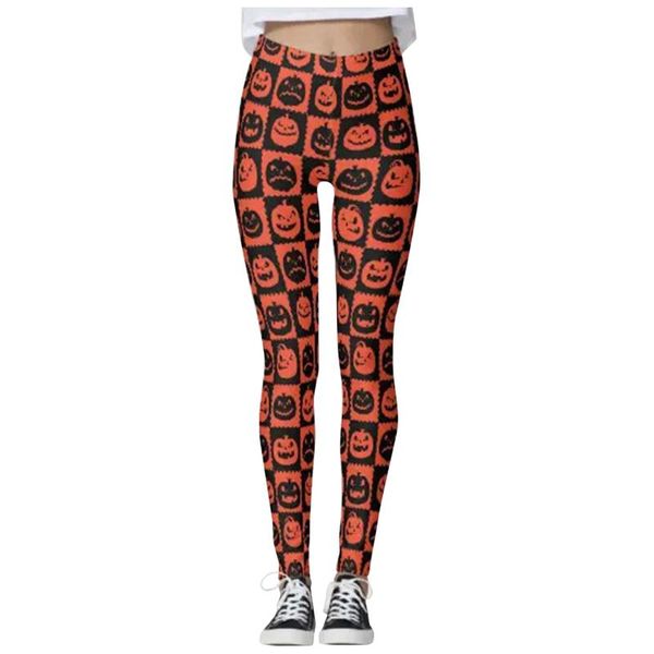 

women's leggings work out modis patchwork pumkin skull halloween stripes print sports high stretch skinny elastic invierno mujer, Black