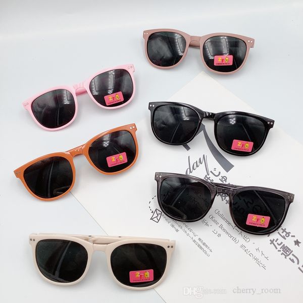 

kids fashion sunglasses folding lovely full frame children sun eyeglasses european american style boys girls retro holiday outdoor goggles d, Blue