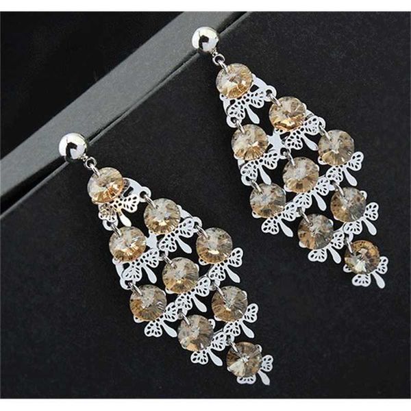 

noble low price more color diamond crystal 925 silver lady's earigns 27.34rtrt