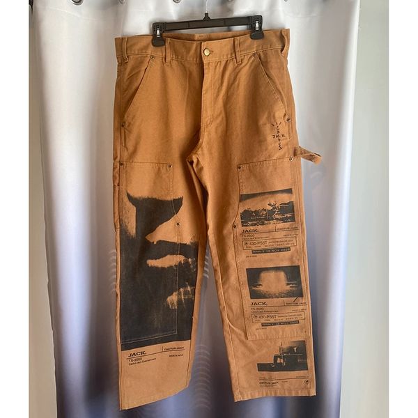 

men's pants mens cactus jack ps system work casual streetwear, Black