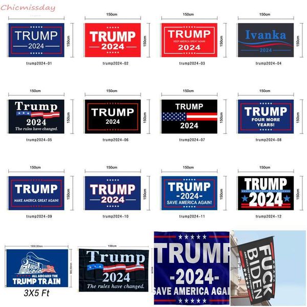 

3x5ft Trump 2024 Flag 90*150cm America Hanging Banners Digital Print Donald Trump Flag Biden Flags DHL Ship