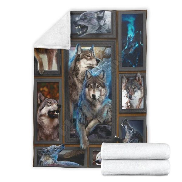

blankets wolf fleece blanket 3d full printed wearable adults/kids sherpa drop 08