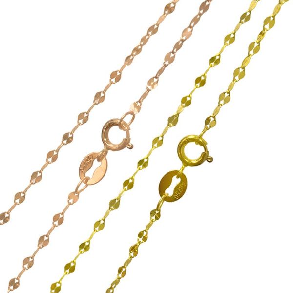 

chains 18k yellow gold necklace chain au750 fashion, Silver