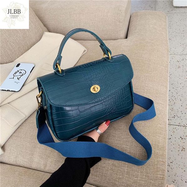 

shoulder bags vintage alligator women handbags designer wide strap shouder luxury pu leather crossbody bag ladies small flap purses 2021