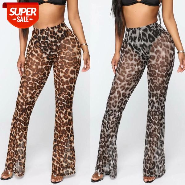 

new summer womens beach mesh sheer leopard print bikini cover up trunks ladies transparent swimwear ruffle pants trousers #h33a, White;black