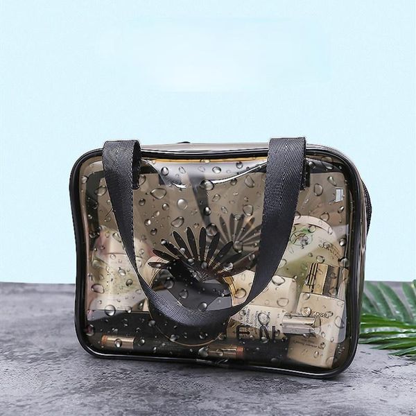 

cosmetic bags & cases portable storage bag pvc women waterproof transparent zipper makeup boxes organizer bath wash tote handbags case