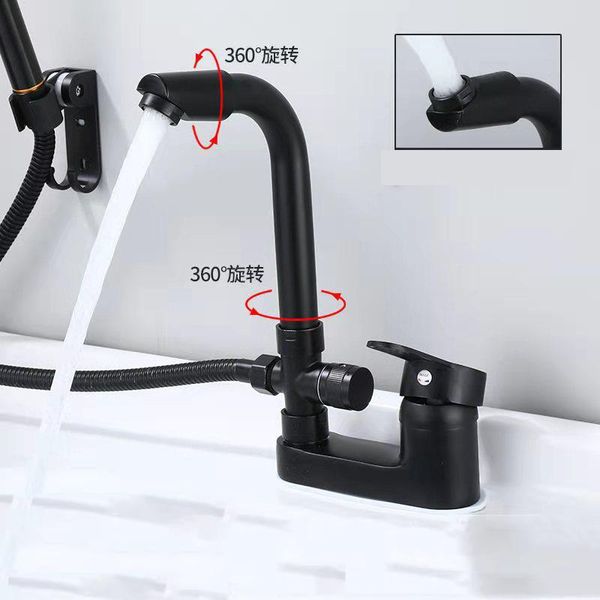 

single handle basin faucet black bathroom dual hole mixers with and cold water taps