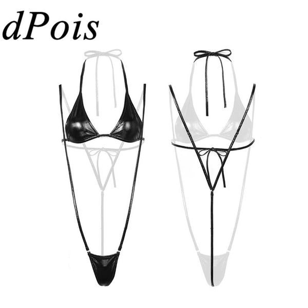 

one-piece suits women bikini swimwear swimsuit female wetlook lingerie set bra and suspender g-string briefs underwear party beach