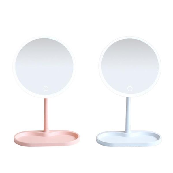 

mirrors h051 led lighted makeup natural vanity portable cosmetic mirror with base for bathroom 2 colors to choose