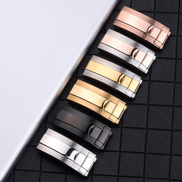 

watch bands buckle stainless steel clasp for strap green water ghost yacht series 16*9 18*9mm male women, Black;brown
