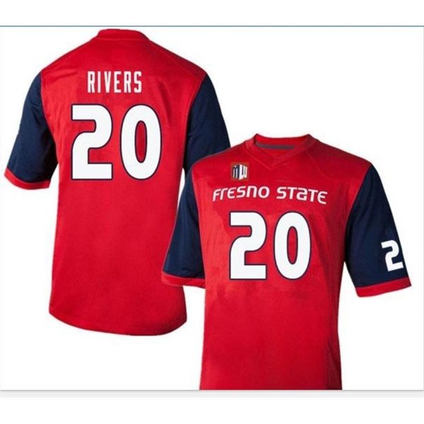 

goodjob men youth women fresno state bulldogs #20 ronnie rivers football jersey size s-5xl or custom any name or number jersey, Black