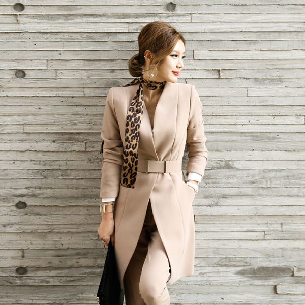 

spring women's jacket white collar ol female autumn new fashion temperament two-piece suit pantswas thin p40q, White;black