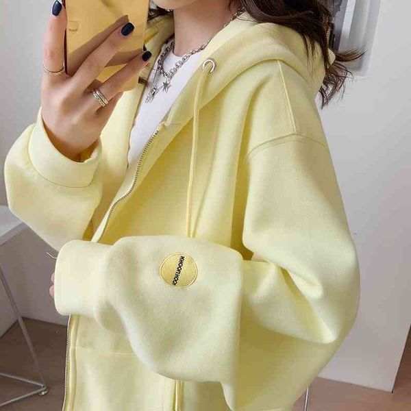 

korean loose casual coat women's and autumn 2021 new thin baseball suit spring sweater zipper cardigan fashion, Black