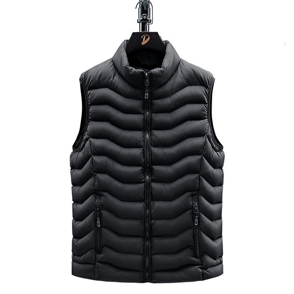 

wujie autumn winter new sports and leisure men's down cotton padded jacket vest trend loose large size warm outside, Black;white