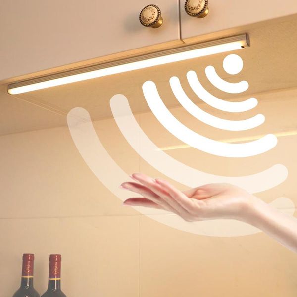 

hand sweep led cabinet lights motion sensor usb rechargeable kitchen lamp dimming bedroom wardrobe lighting 10cm 20cm 30cm 50cm