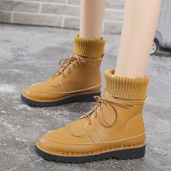 

boots women sneakers 2021 socks shoes ankle women's autumn winter casual platform lace-up ladies botas mujer1, Black