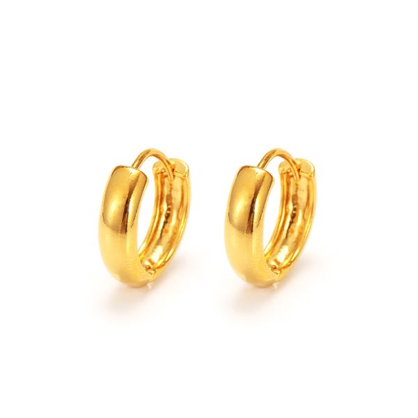 

new italian solid 14k yellow gold filled huggies hoop earrings 1/2" = 13mm square tube, Golden;silver