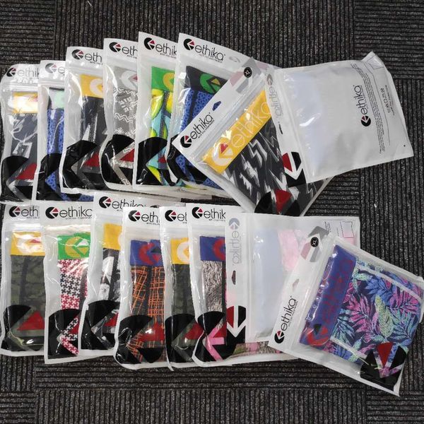 

underpants ethika tight and extended camouflage sports underwear ice silk anti-wear leg men's flat pants long leg running boxers 035, Black;white