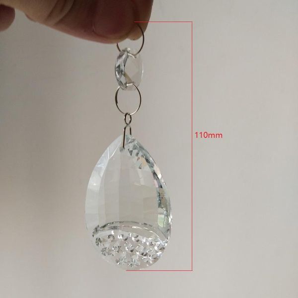 

10pcs/lot, 63mm transparent cockchafer shaped pendant+1 octagonal beads+3 chrome connector glass wedding crystal pendant