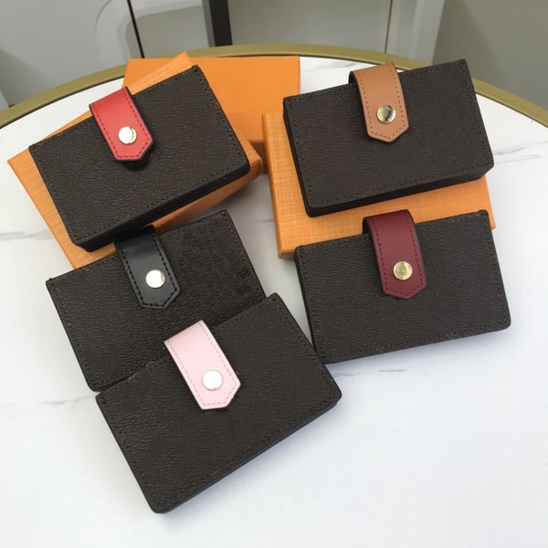 

2023 fashion flowers designer wallets luxurys men women leather bags classic letters key coin purse original box plaid card holder m69761, Red;black