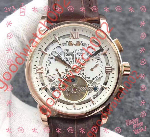 

new brown leather mechanical men's stainless steel automatic watch sports mens self-wind watches tourbillon male wristwatches #66, Slivery;brown
