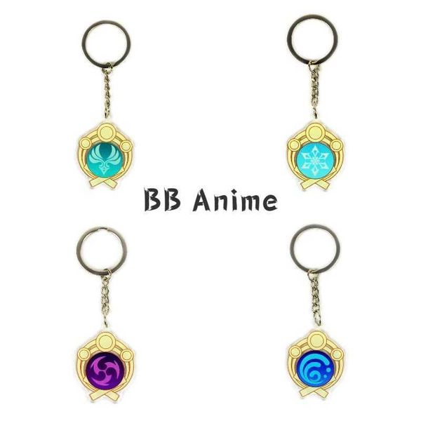 Anime Keychain Genshin Impacto Elemento Elemento Visão Olho de Deus Inaza Porto Acessórios BL BAG Pingente Chaveiro para presentes de menina Y0728