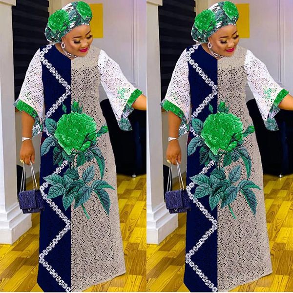 

ethnic clothing 2021 african dresses for women dashiki summer flower africa hollow out maxi dress boubou robe africaine femme, Red