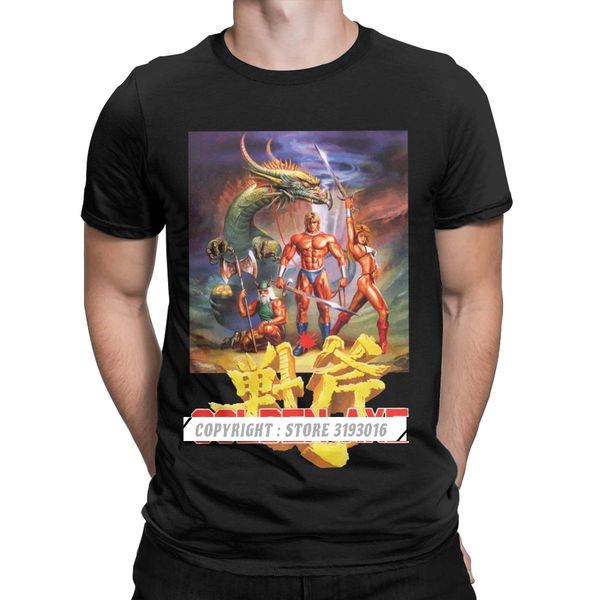 

ccccsportgolden axe streets of rage tee shirt for men pure cotton vintage tshirt retro axel blaze fighting game tees, Black;yellow