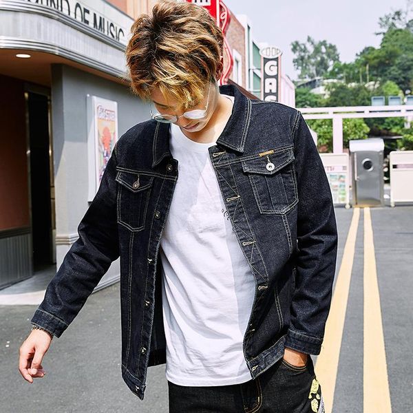 

plus size 8xl 7xl 6xl 5xl men's denim jacket spring and autumn 2021 new casual plus size men's fashion high-quality jacket, Black;brown