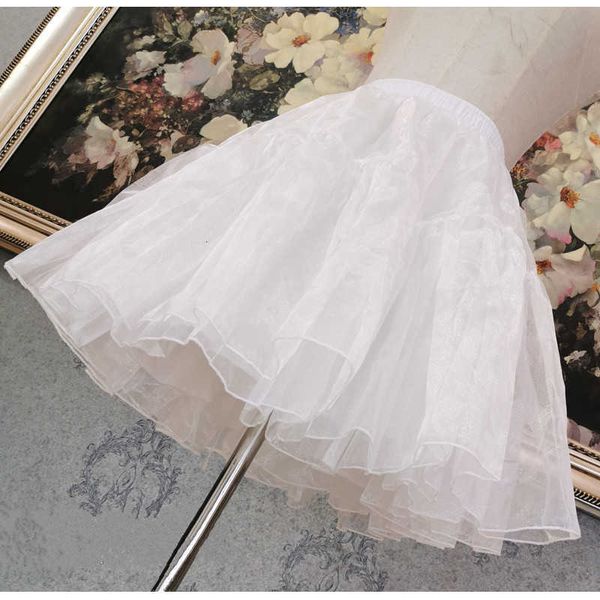 

skirts lolita bustle women kawaii ruffle tutu high waist soft sister underskirt white petticoats 5bop, Black