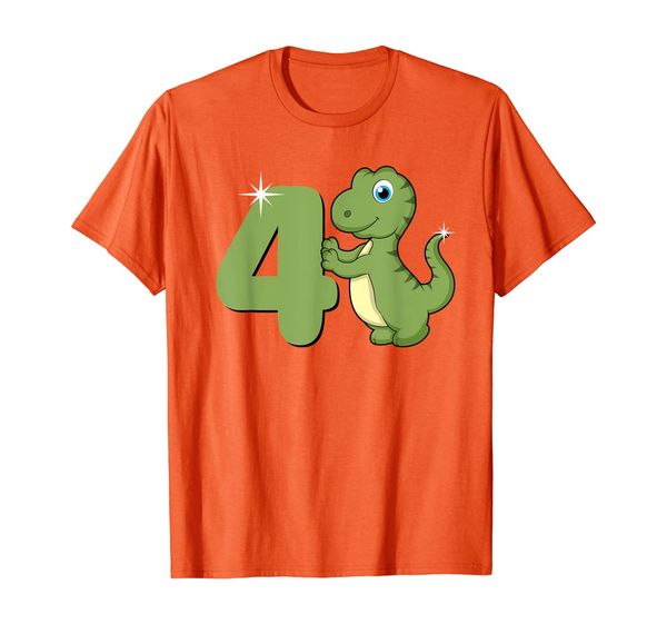 

i'm 4 dino - 4th birthday - cute dinosaur happy birthday t-shirt, White;black