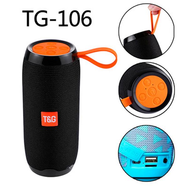 TG106 Bluetooth-Außenlautsprecher, tragbare drahtlose Säulenlautsprecherbox, Soundbar, Schwarz, Rot, Blau, Outdoor-Sport, Musikwiedergabe