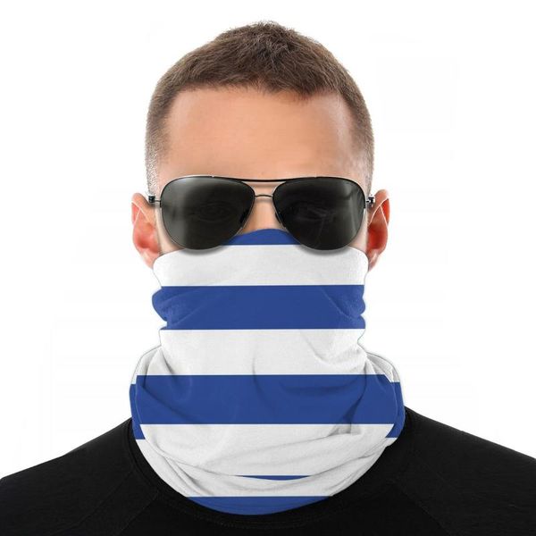 

scarves blue and white stripes neck face mask men women fashion tube scarf seamless bandana polyester headwear biking hiking, Blue;gray