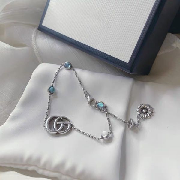 

design jewelry turquoise bracelet new flower silver carving men's and women's hand, Golden;silver