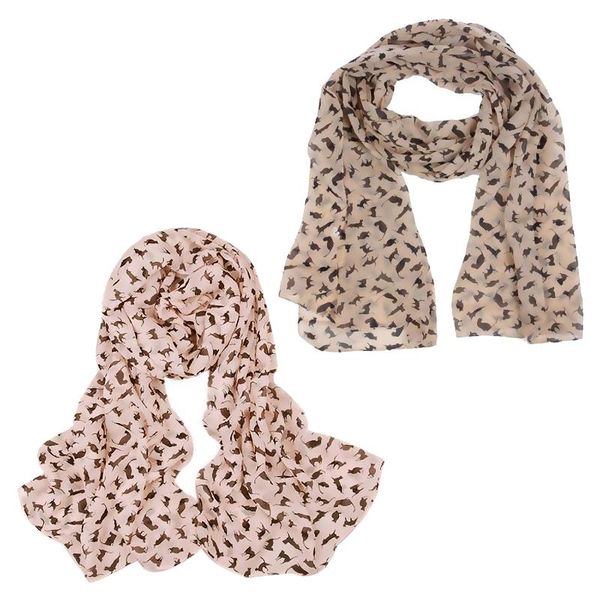 

scarves cat print scarf celebrity fashion shawl wrap ladies animal soft, Blue;gray