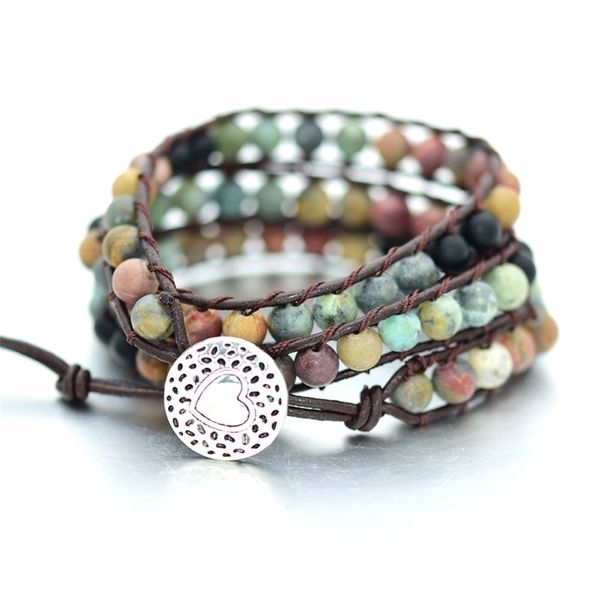 

jujie bohemian colored turquoise woven hand woven leather bracelet, Black