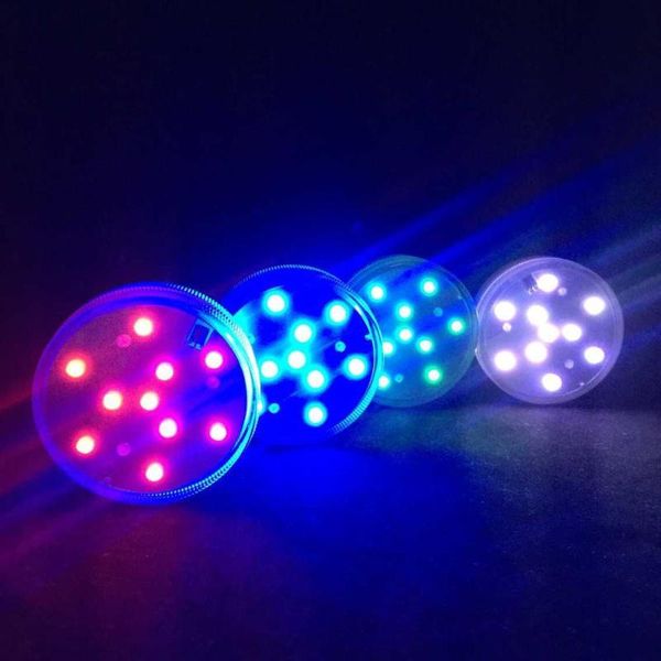 

strings 100pieces/lot 3 battery super bright multicolors rgb led submersible waterproof under vase light 7cm remote mini