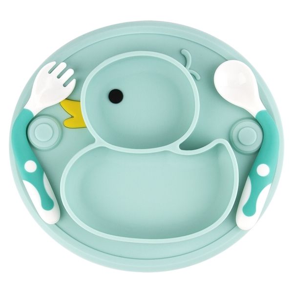 Pratos de bebê antiderrapante Placa de silicone de grau de alimentos para criança auto-alimentadora placemat 211026
