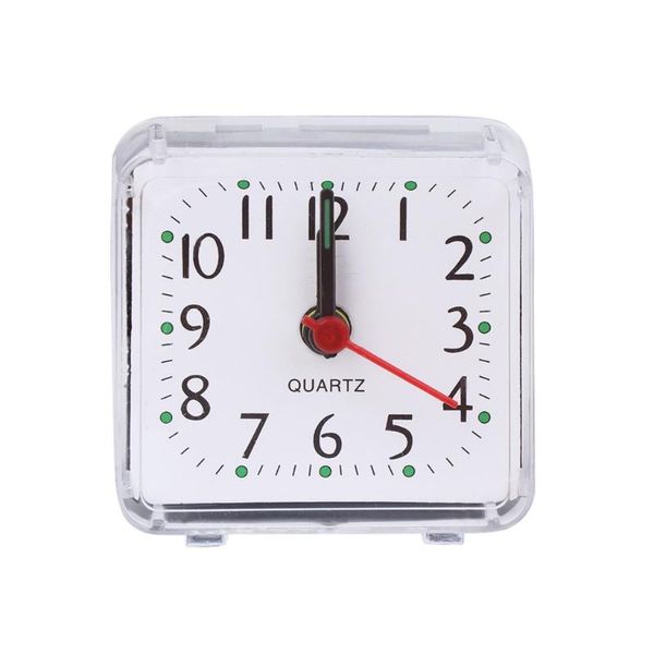 

other clocks & accessories mini square quartz beep alarm clock plastic desk table travel trip portable