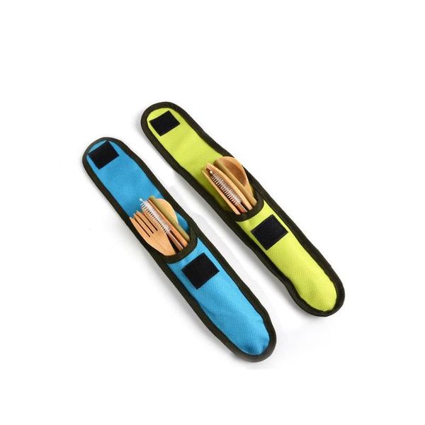 

7pcs eco-friendly bamboo flatware travel cutlery set portable bamboo straw dinnerware set with cloth bag k jllgxy xmhyard
