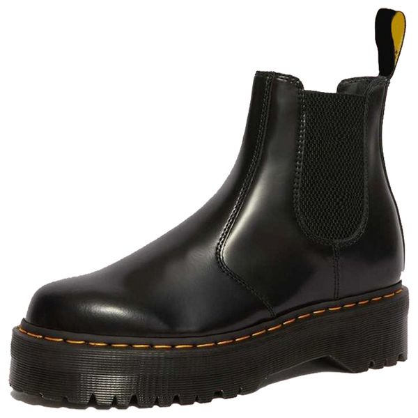 

dress shoes chelsea leather boots of women in thick soles short sewing define women's fashionable foot korean gtwh, Black