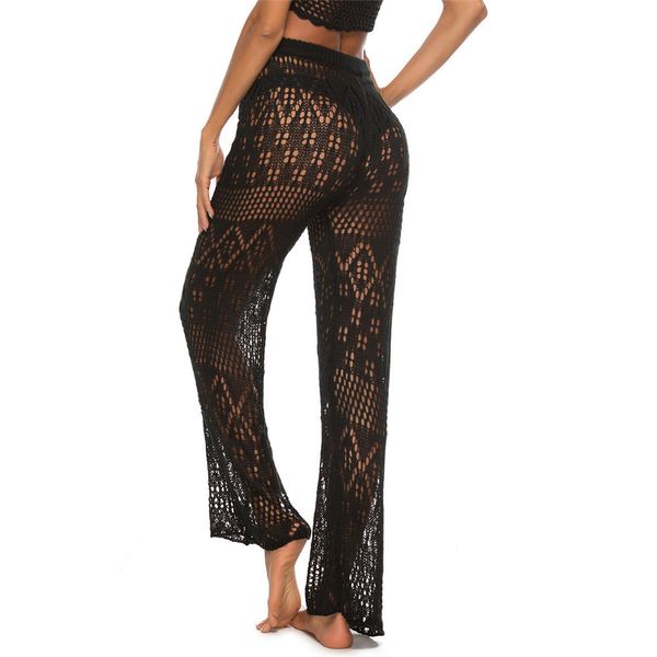 

ladys 2021 wear clothing cutout knitting trousers crochet pants dstring belt beach cover bottomby air