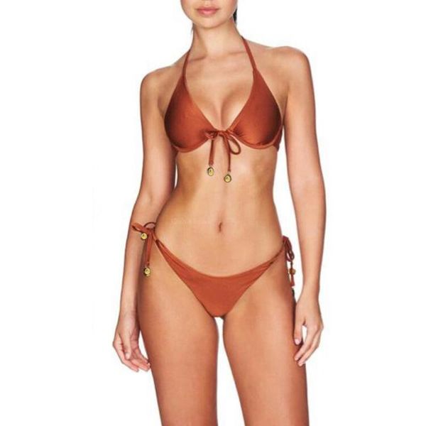 

women's swimwear brazilian bikinis women swimsuit female maillot de bain 2021 bandage halter bikini set push up bathing suit, White;black