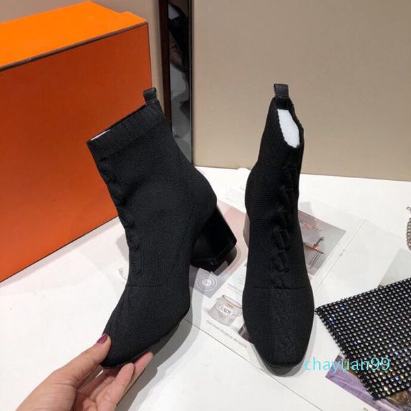 

luxury designers come with orange boxes for women's boots 6695, Black