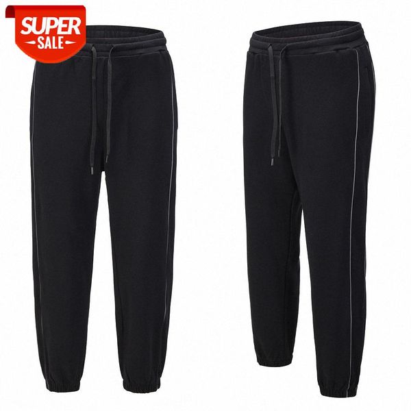 

street side reflective strips loose foot guard pants hip-hop style all-match casual sports trousers #1s5n, Black