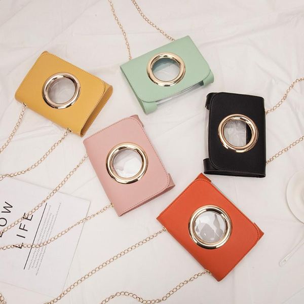 

waist bags 25#women messenger leather lady shoulder bag chain cover transparent package bolso mujer bolsa feminina