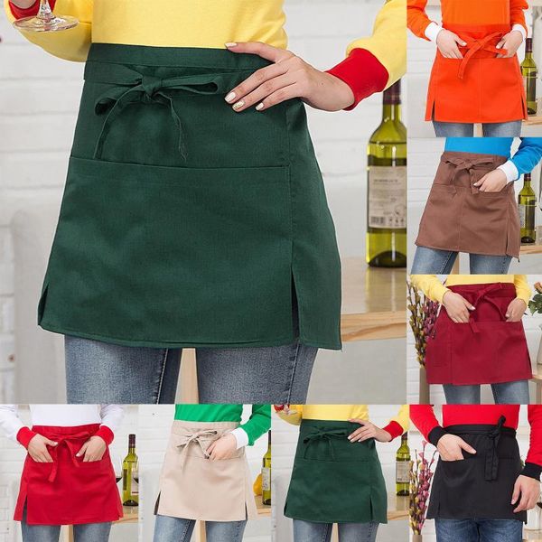 

aprons short waist apron waiter bread of various colors check kitchen