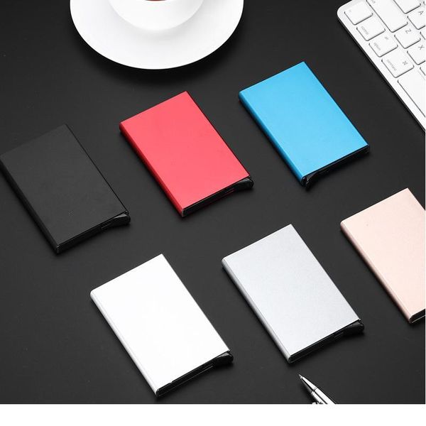 

credit card holder men slim anti protect travel id cardholder women rfid wallet metal case por jllkpc